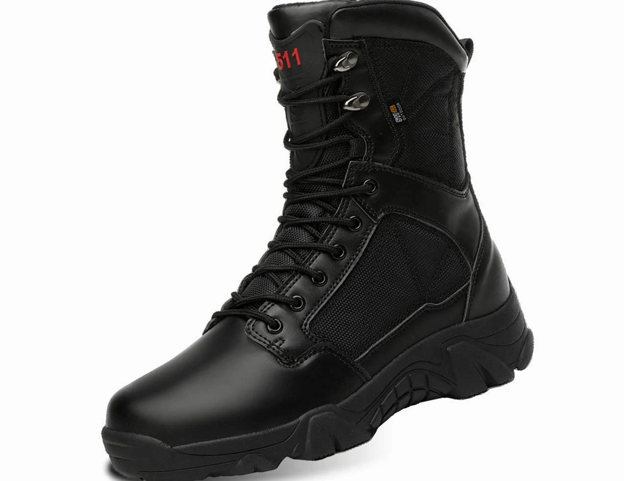 5.AA Hommes Bottes Militaire avec Fermeture Latérale, Bottes Patrouille Combat Tactique Recrues Armée Désert Sécurité Militaire Chaussure