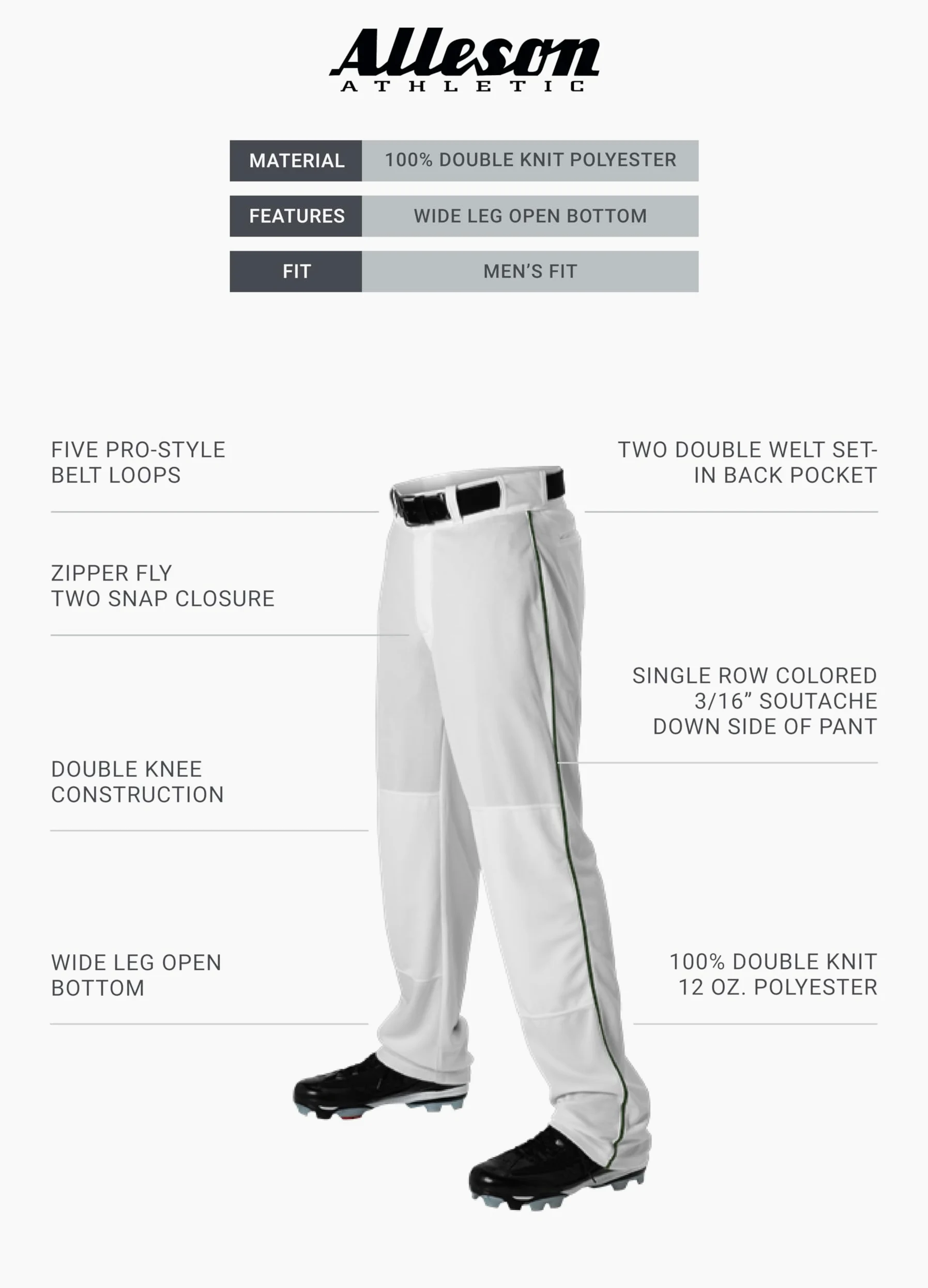 Alleson Athletic Pantalon de Baseball Unisexe avec Tresse