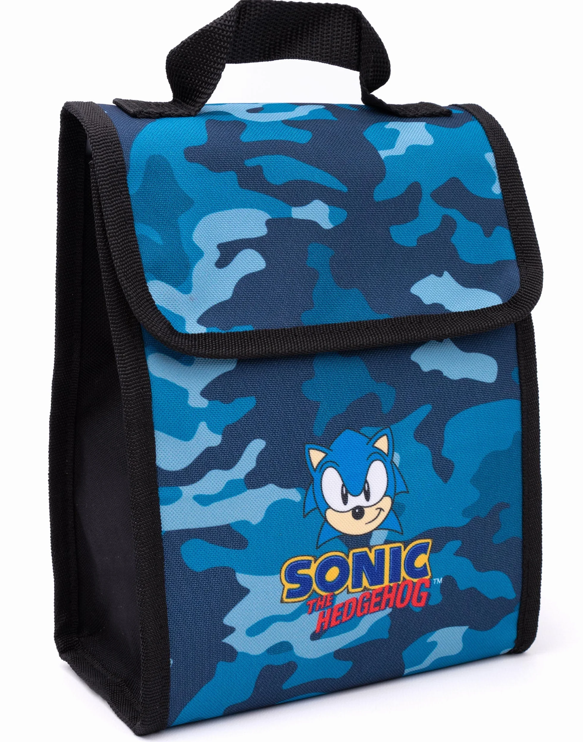 Sonic The Hedgehog Sac à dos pour garçons | Trousse d'école motif camouflage bleu marine | Bouteille d'eau | Marchandises de jeu