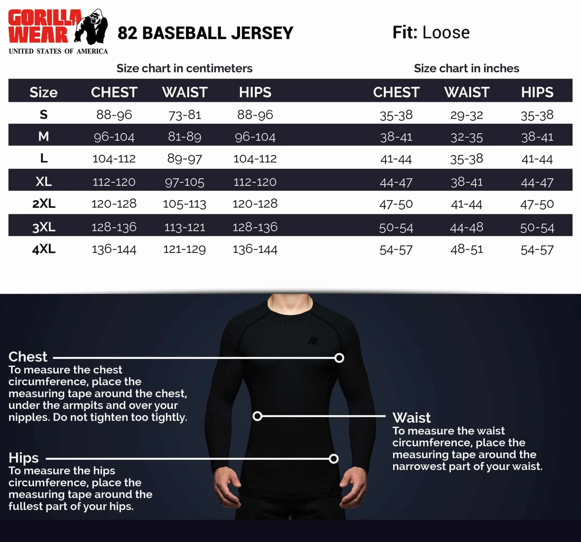 Gorilla Wear Jersey 82 Baseball Blanc