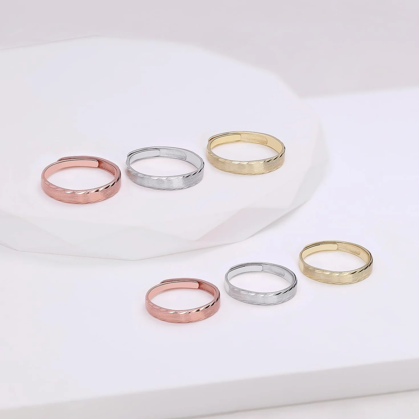 Meissa Bagues de Couple pour Homme et Femme Anneaux de Mariage en Argent Sterling 925 Finition Satinée Simple Bagues de Promesse Assorties Taille Ajustable