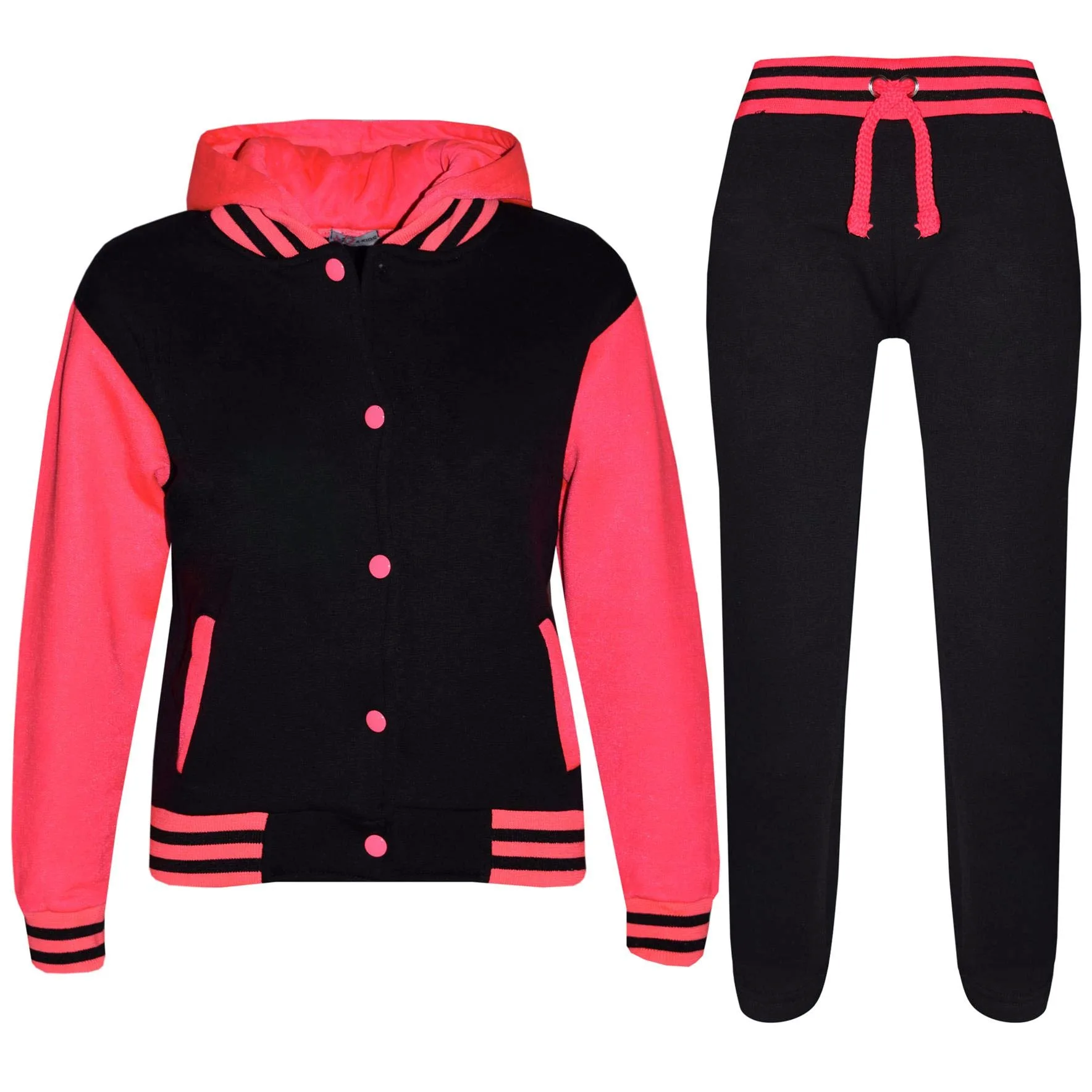 A2Z 4 Kids® Enfants Filles Survêtement Designer Baseball Plaine Top Bottoms Jogging Costume Âge 5 6 7 8 9 10 11 12 13 Ans