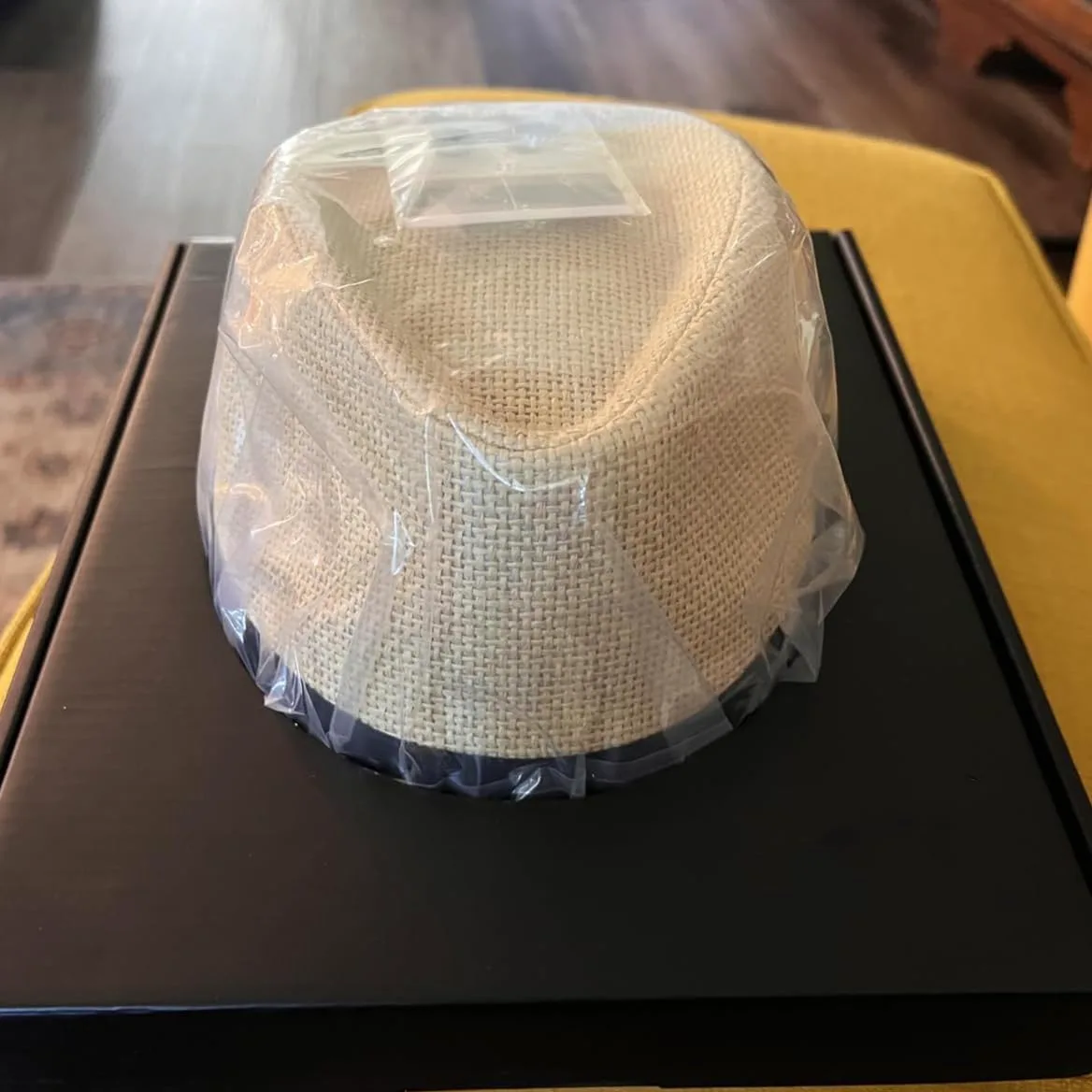 LADYBRO Chapeaux Fedora de paille XL pour homme, été, trilby, plage, voyage, Panama, décontracté, 7 1/2